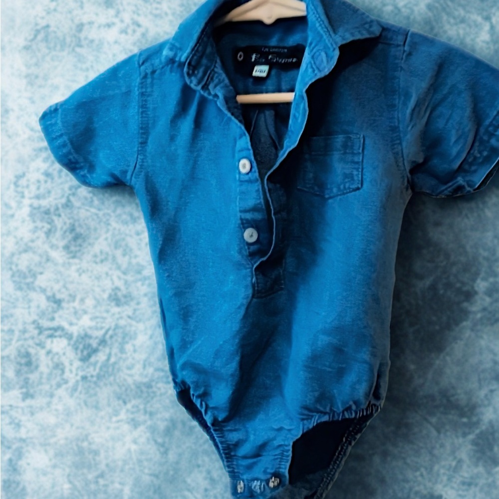 Ben Sherman | Blue Denim Baby Onesie 6-9 months